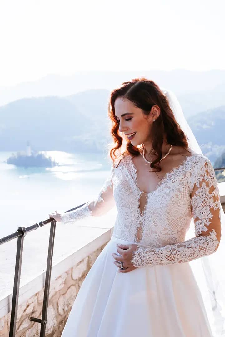 "Romantic engagement shoot in Bled, Slovenia, with breathtaking scenery at Island Bled"